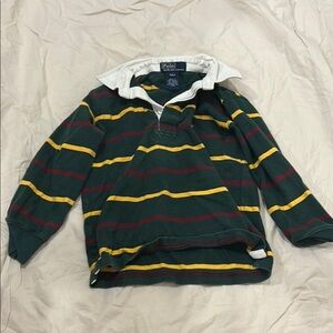 Ralph Lauren Green Rugby Shirt with Stripes